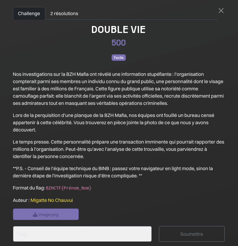 énoncé du challenge