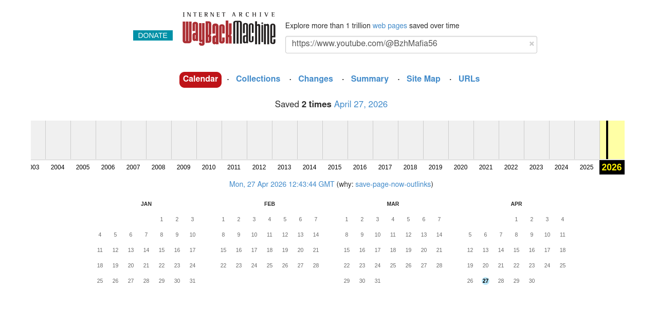 archives Wayback Machine de la chaîne