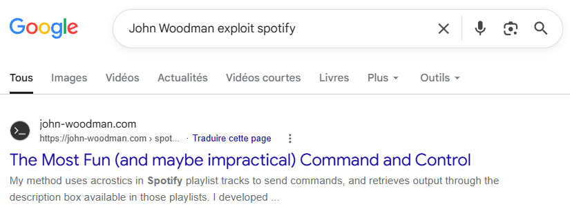 recherche exploit spotify john