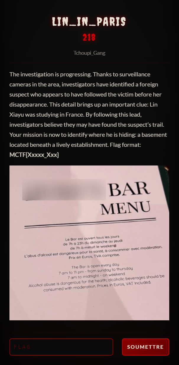 énoncé du challenge