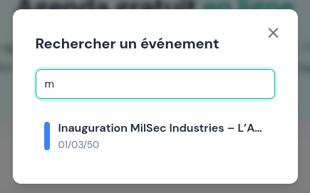 recherche dans l'agenda