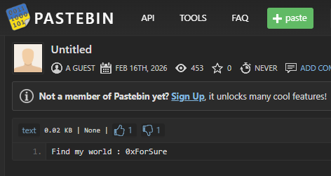 Pastebin trouvé