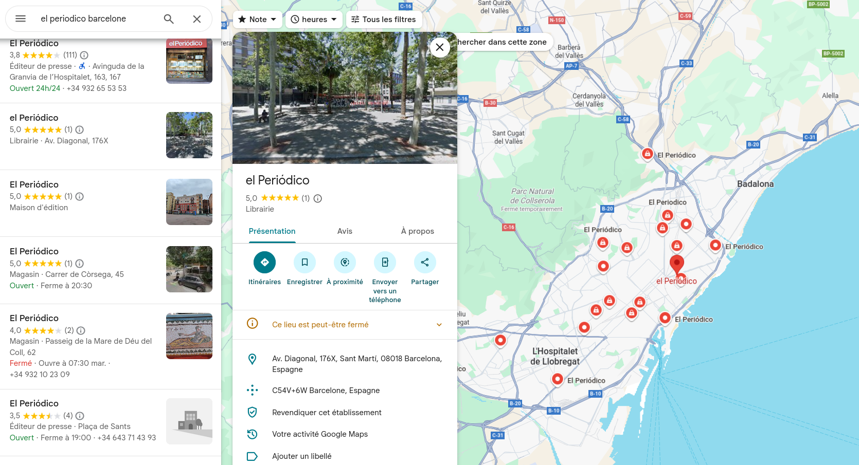 el periodico google maps