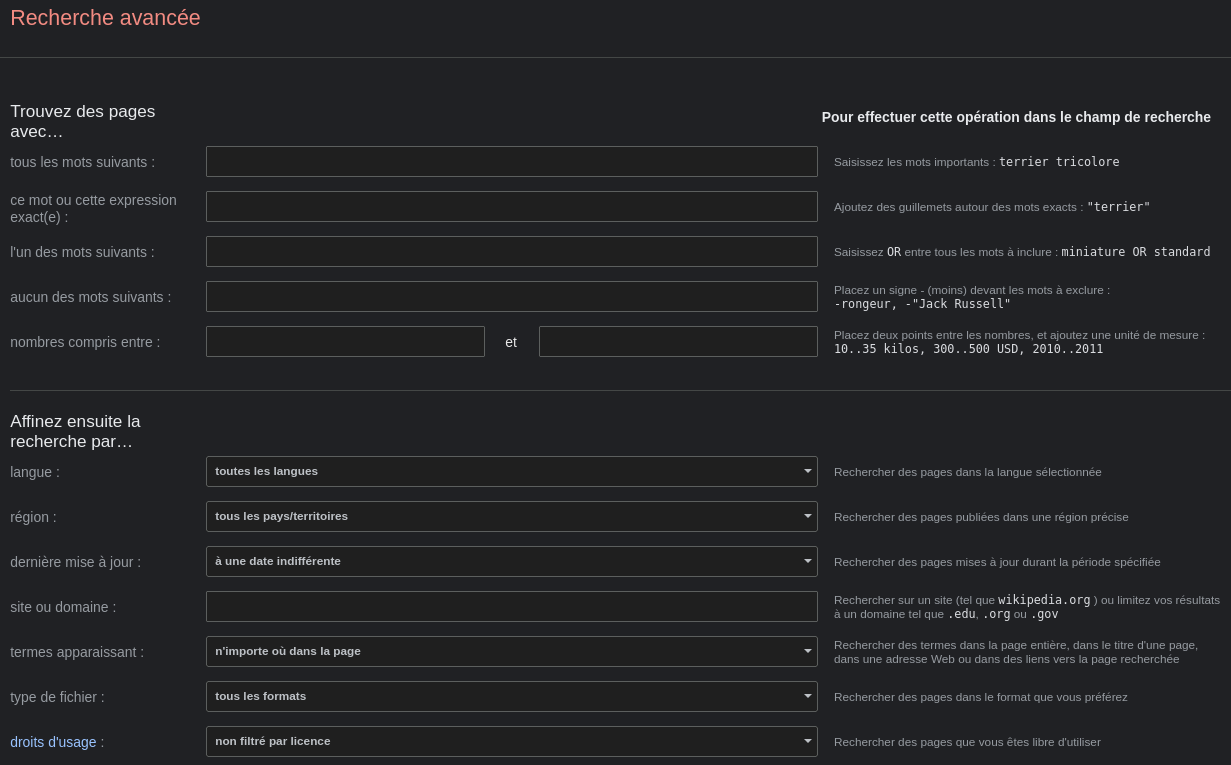 google advanced search