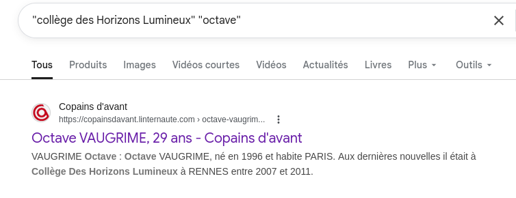 google dork sur Octave