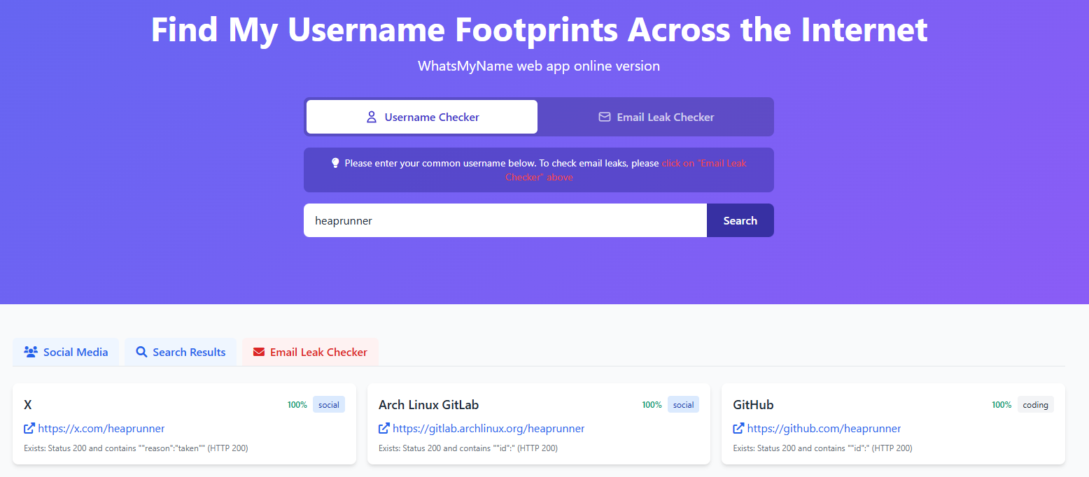 Whatsmyname heaprunner